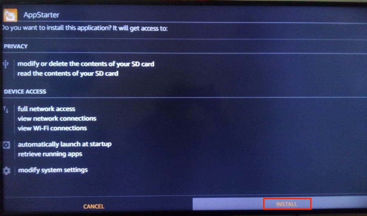 installing kodi with appstarter