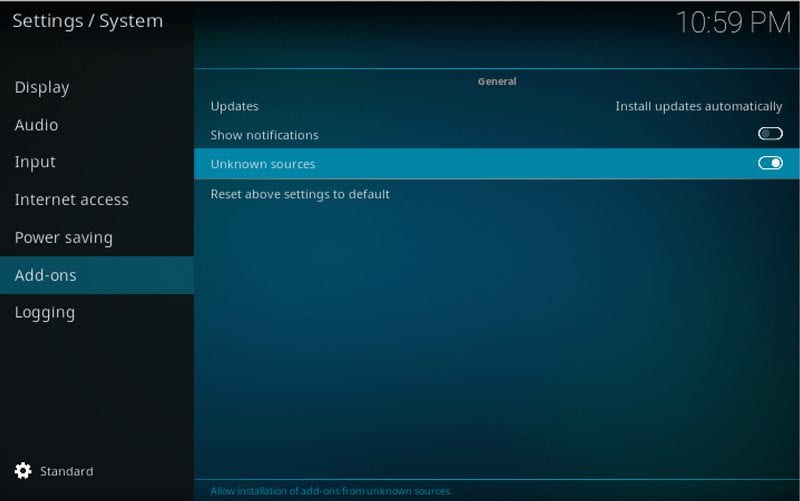 kodi cache settings adbfire