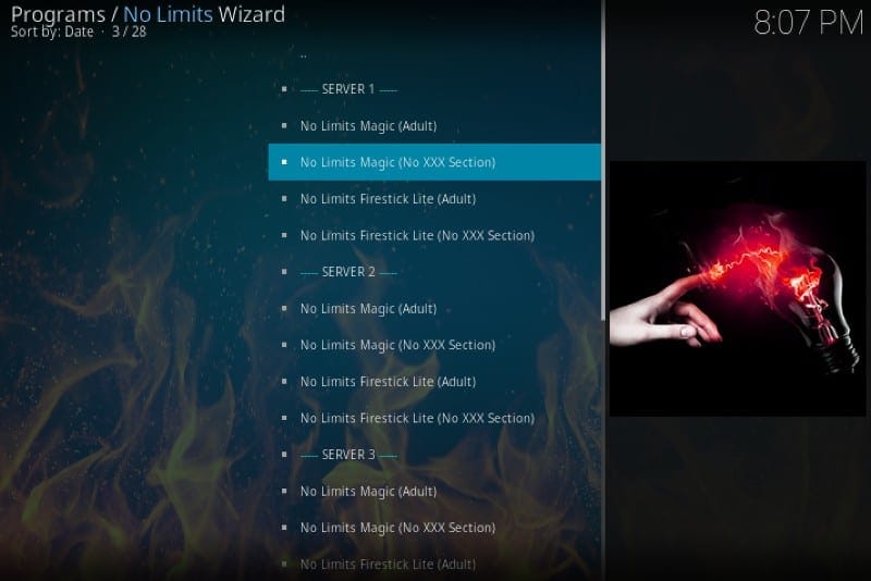 no limits kodi build list