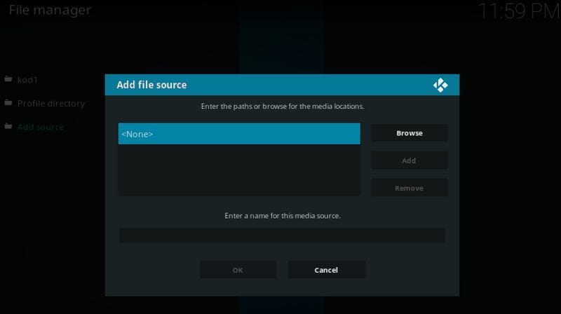 click none kodi