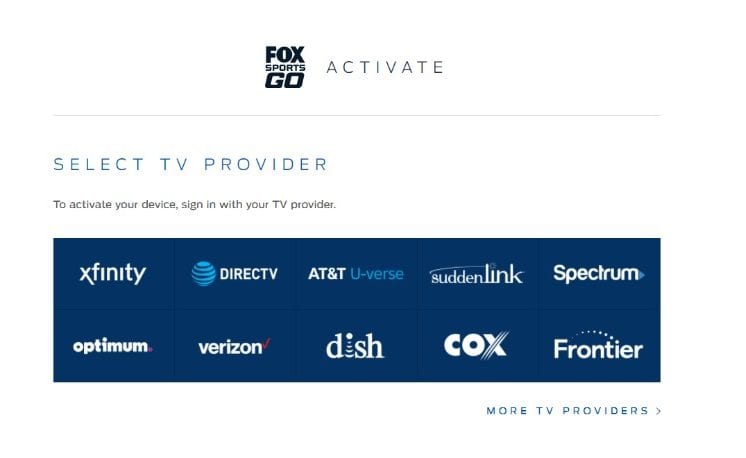 fox sports go cable providers