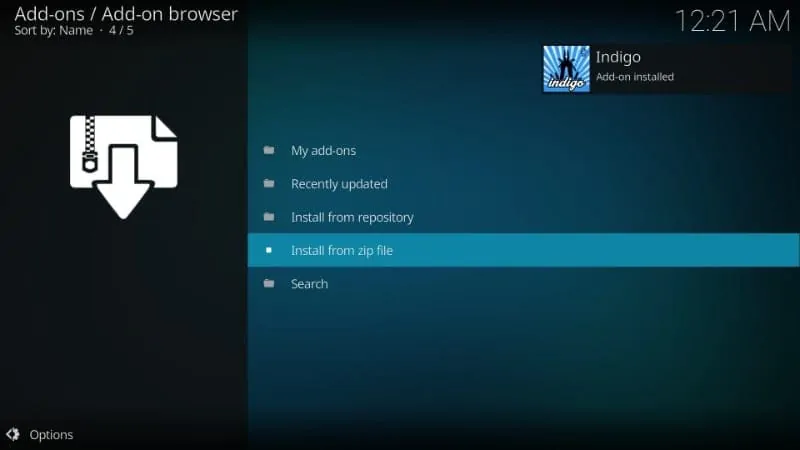 indigo fusion kodi