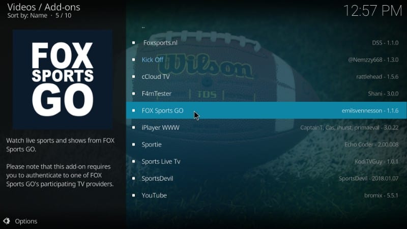 how to install fox sports go kodi addon