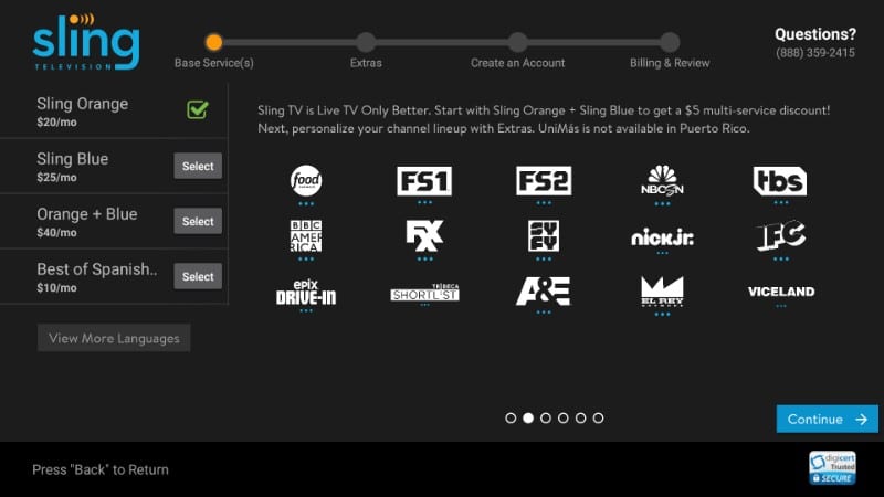 sling tv channels list