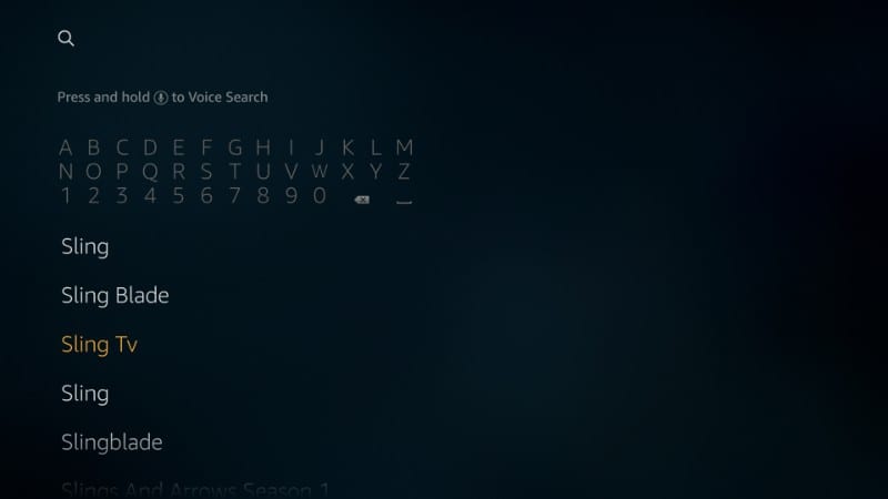 sling tv on firestick