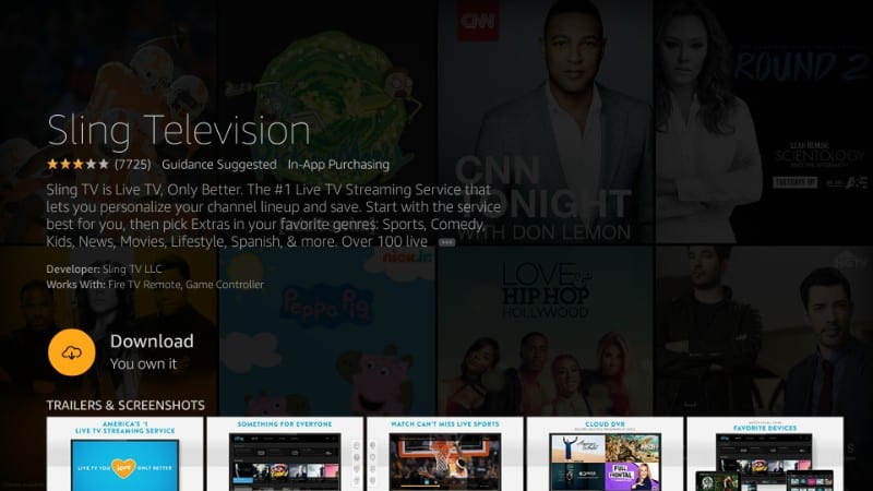 sling tv firestick