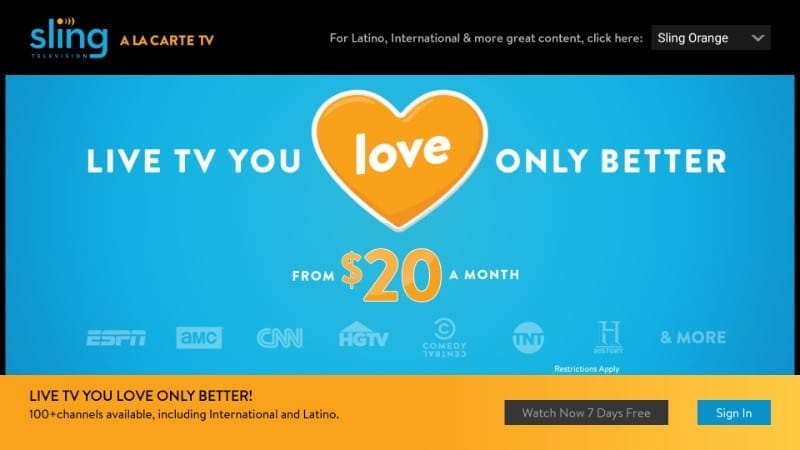 sling tv packages