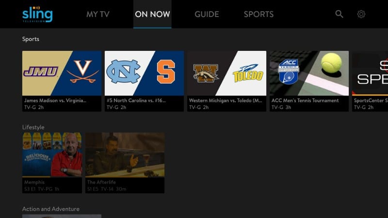 sling tv channels