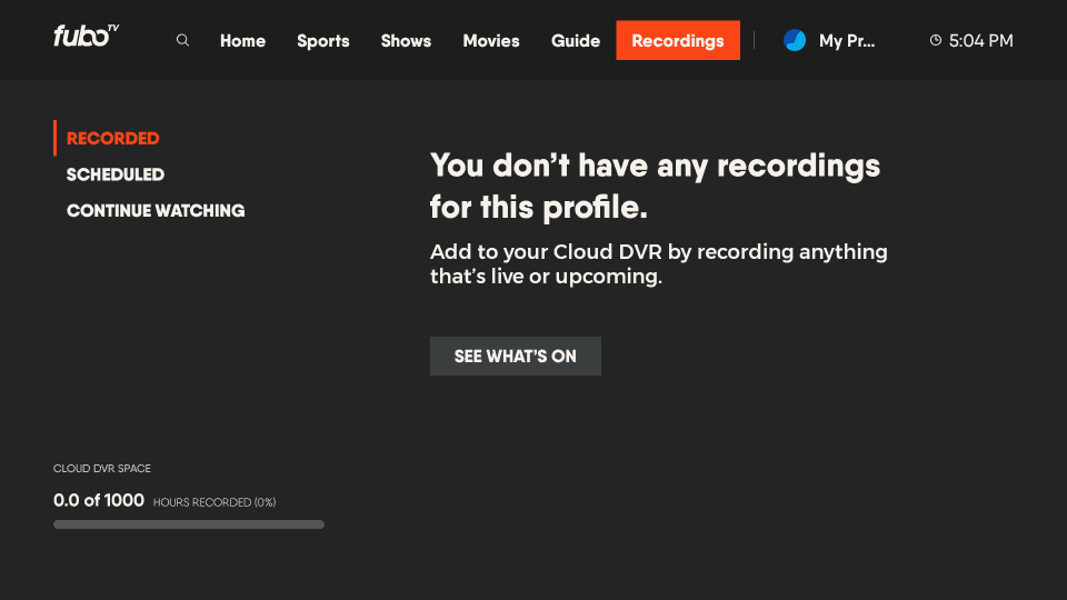 recordings section