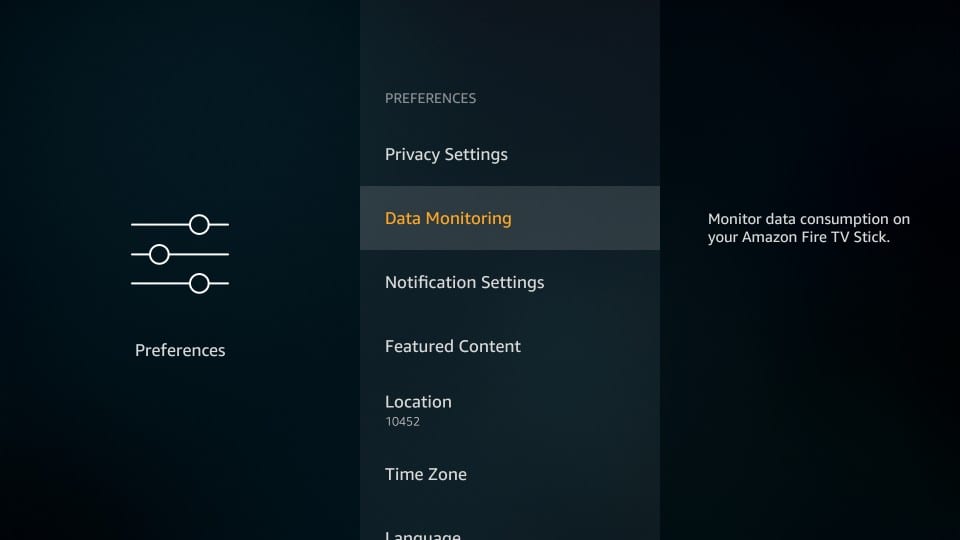 disable data monitoring on firestick