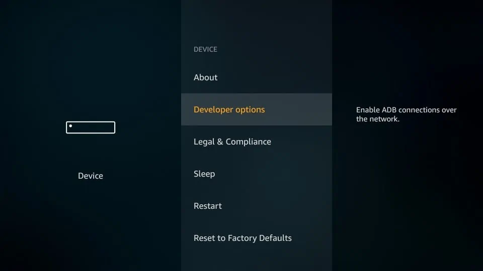 developer options on firestick