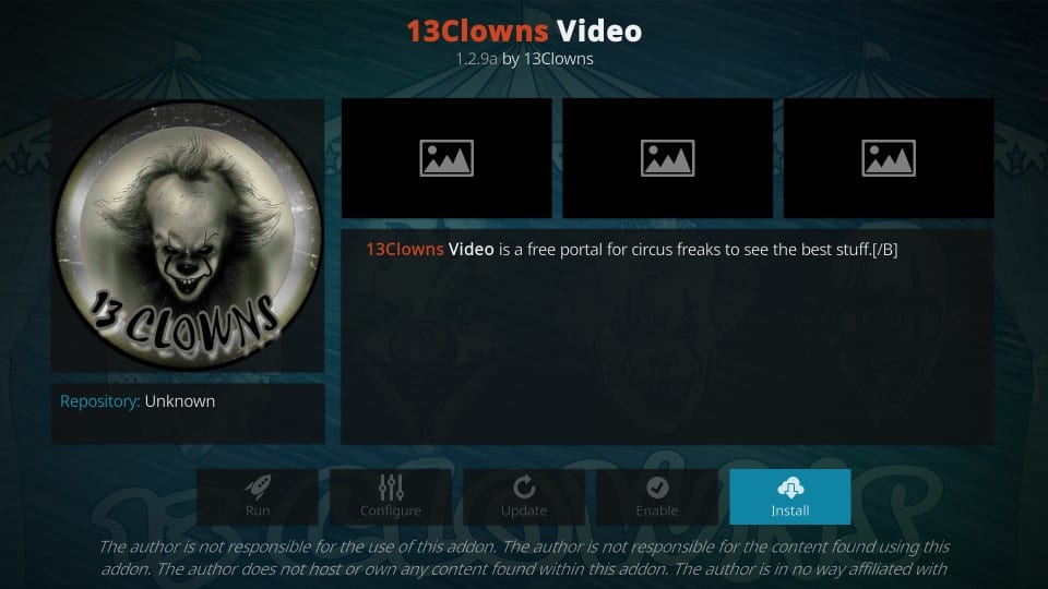 how to install 13clowns video addon on kodi