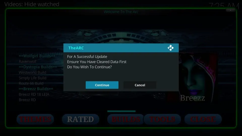 how to install arc builds on kodi