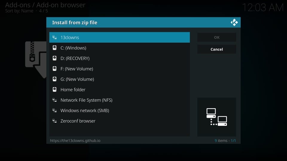 13 clowns addon on kodi