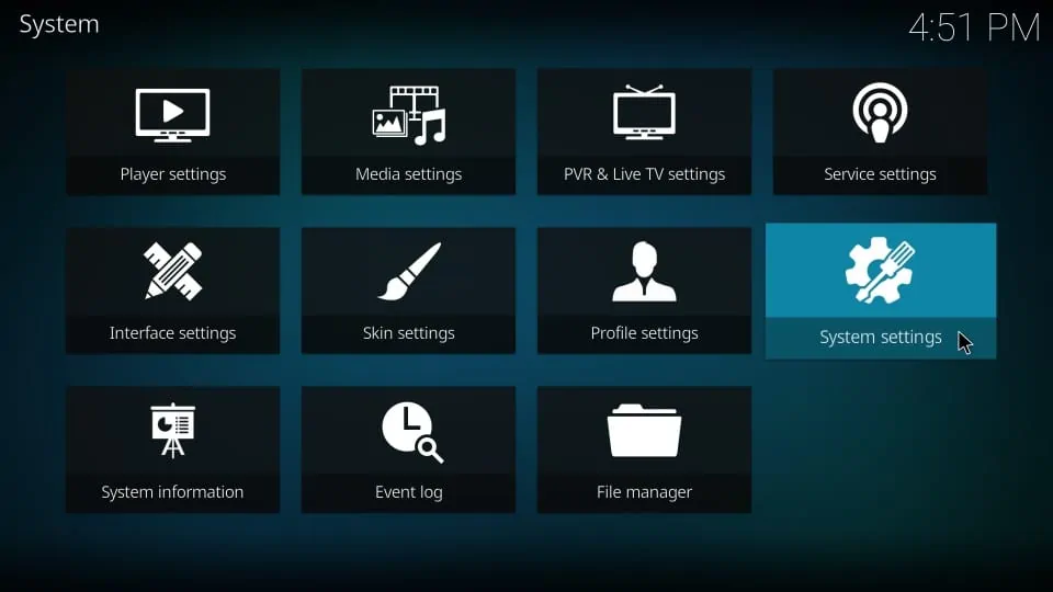 Kodi System settings