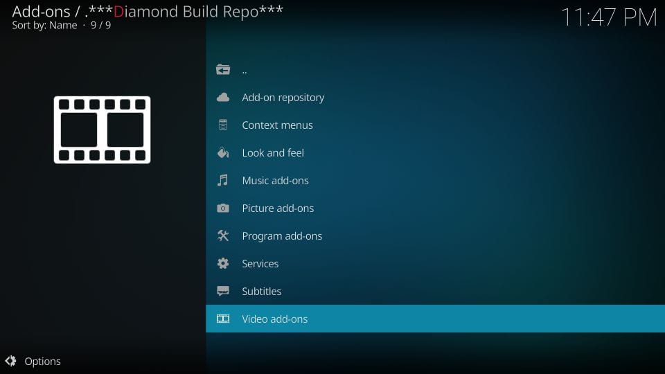 diamond build repo video addons