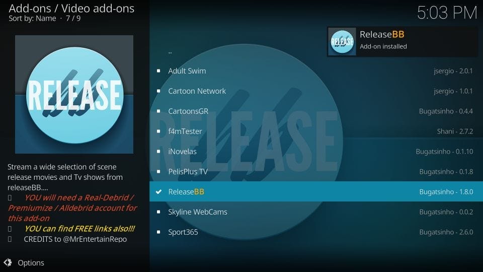 kodi addon releasebb