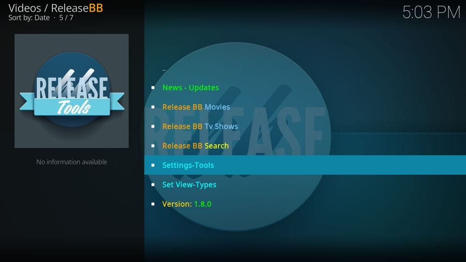 releasebb addon settings