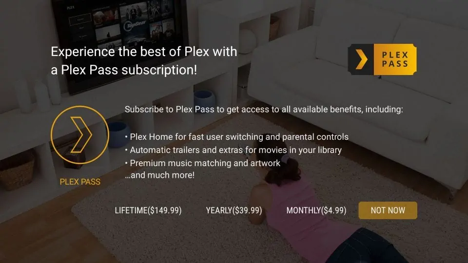 subscribe to plex pass on firestick or android tv box