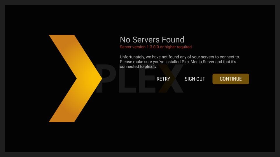 plex server not found on firestick and android tv box