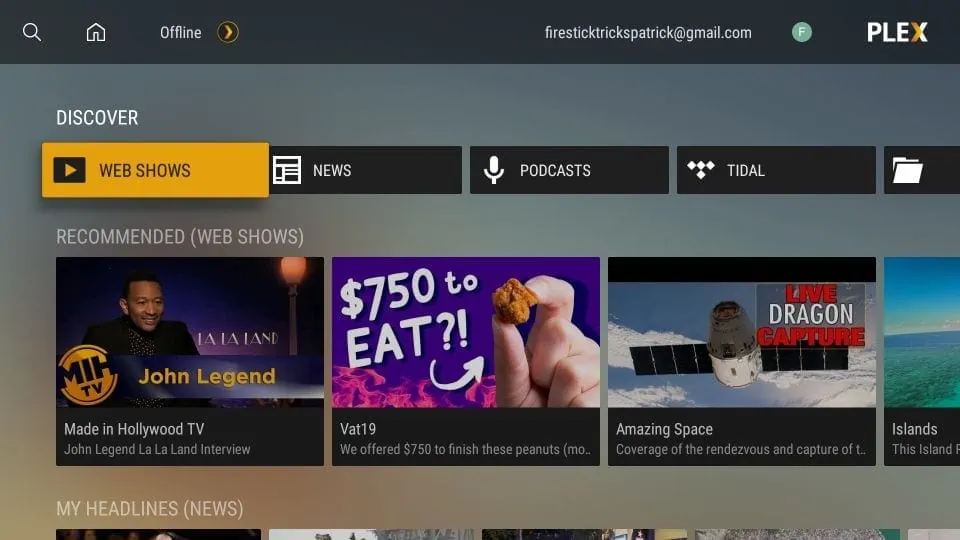 plex app firestick android tv home screen