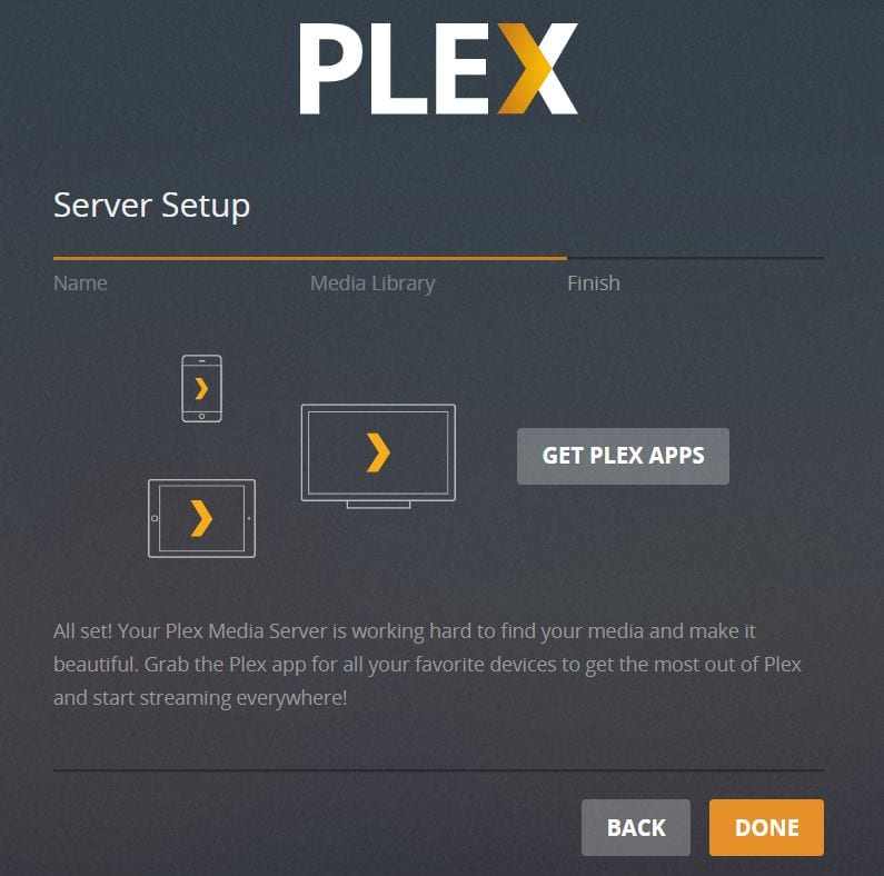 plex server setup complete