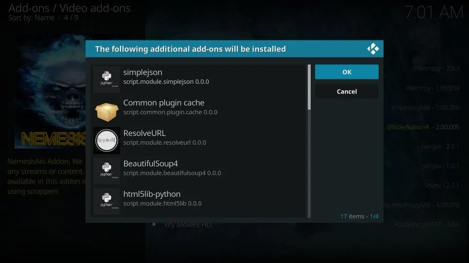 nemesis aio kodi addon