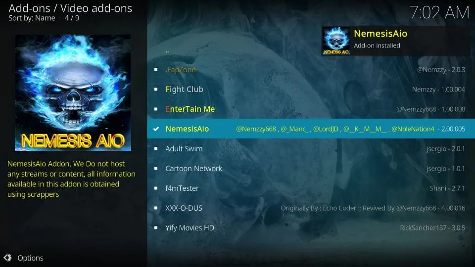 kodi addon nemesisaio