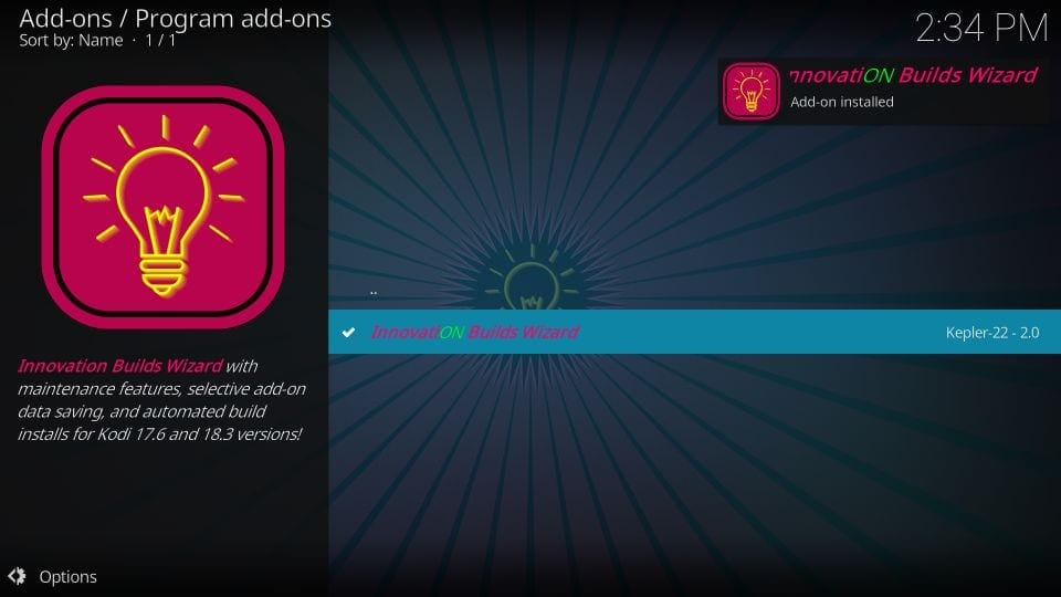 how to install innovation builds wizard on kodi