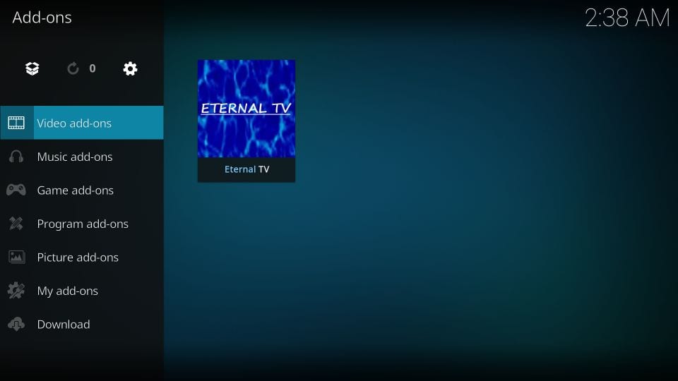 eternal tv addon for kodi