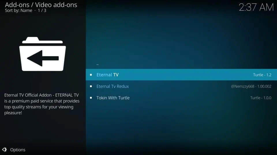 download eternal tv addon on kodi