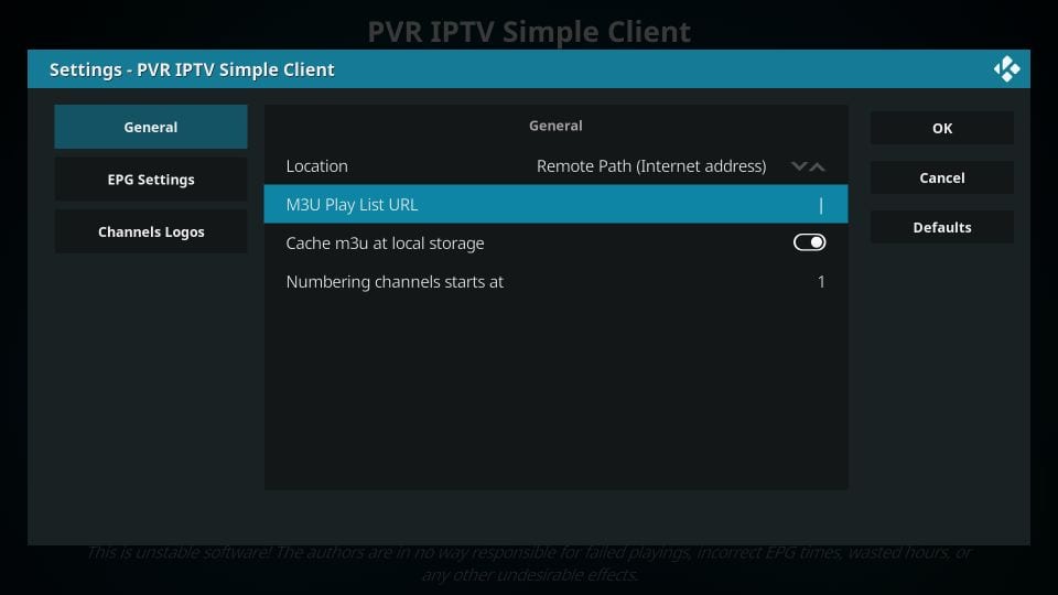 pvr iptv simple client addon for kodi
