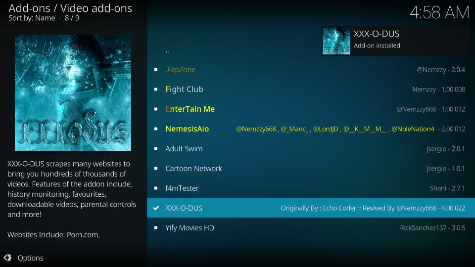 kodi porn addons