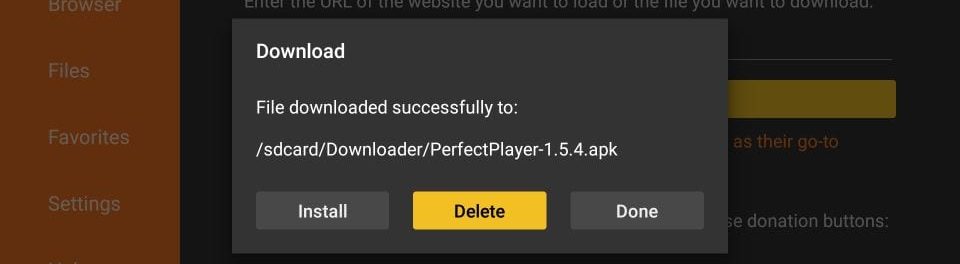 how to install perfect player on Firestick