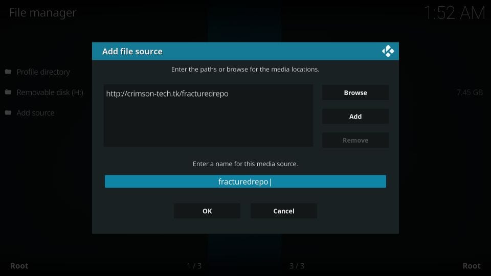 adding fractured repository to kodi