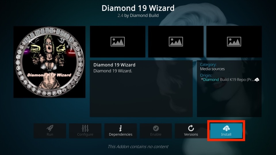 how to install diamond dust build on kodi