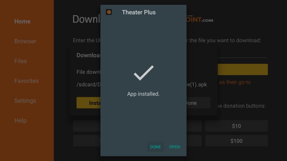 how to install theater plus app on firestick