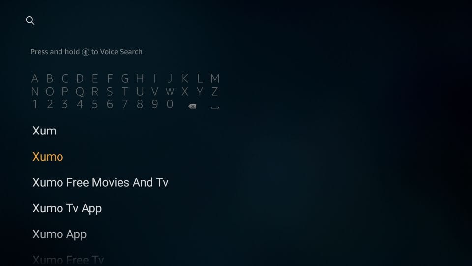 search xumo tv on fire tv stick