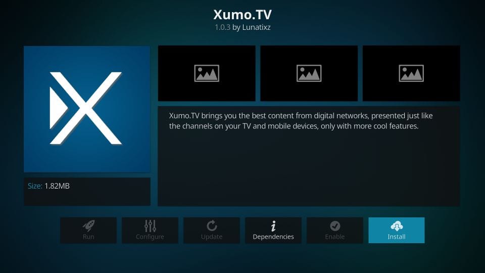 xumo tv kodi addon