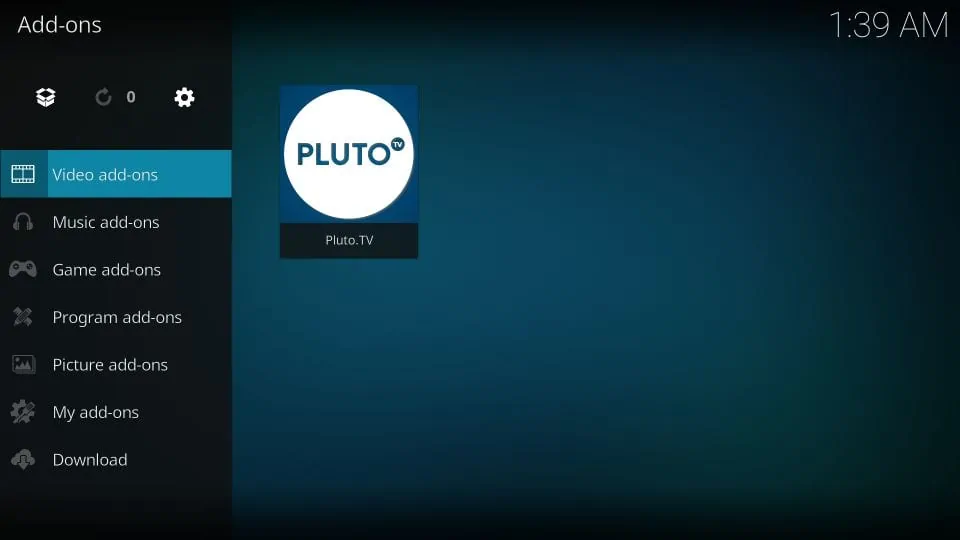 how to use pluto tv addon