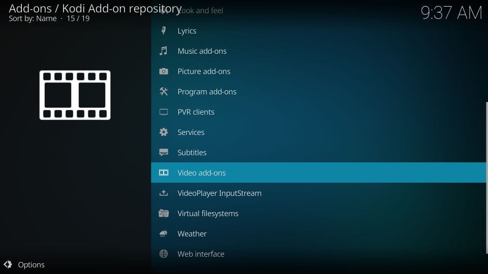 kodi official addons