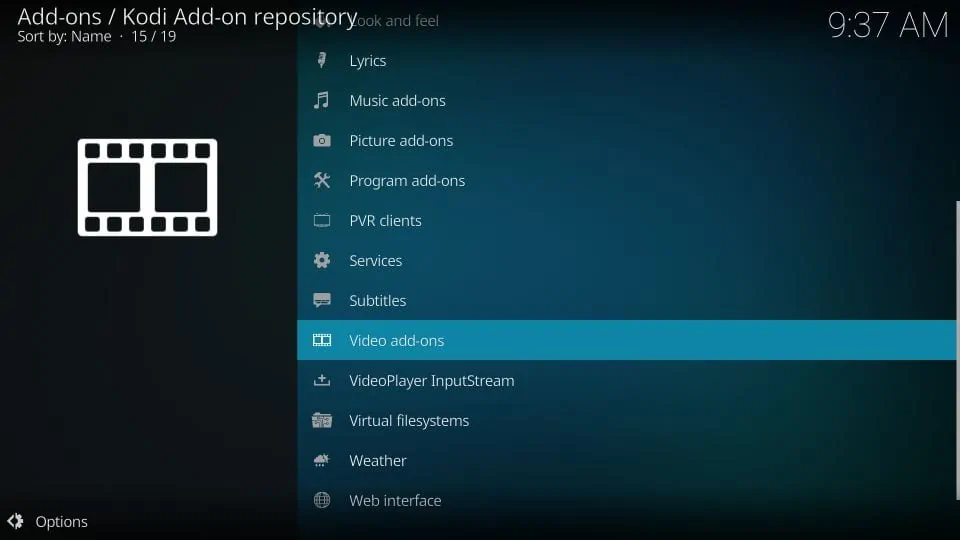 kodi official addons