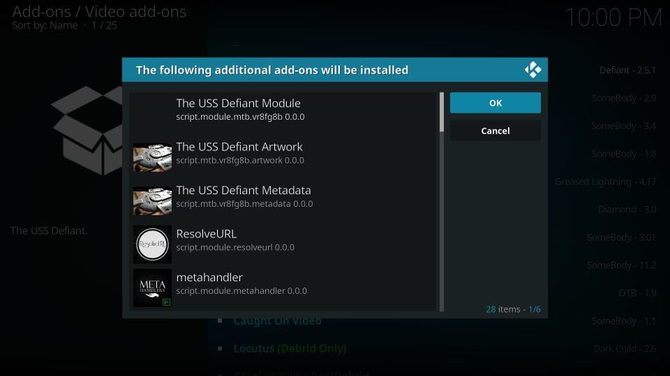 install USS Defiant Kodi addon