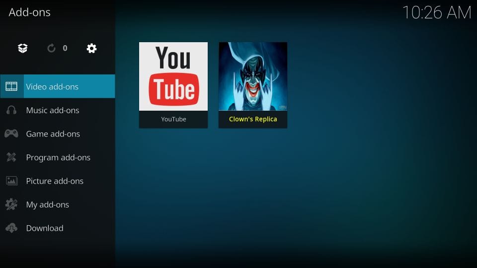 video add-ons section