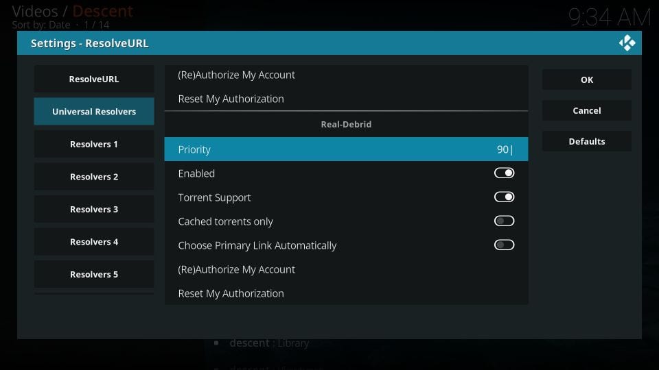 aurhotize real debrid for descent addon