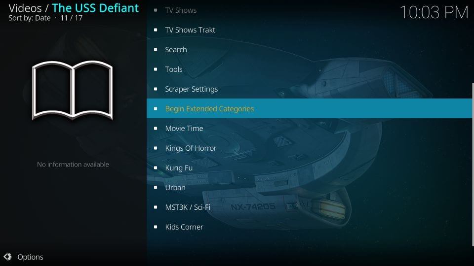 how to set up and start using the uss defiant kodi addon