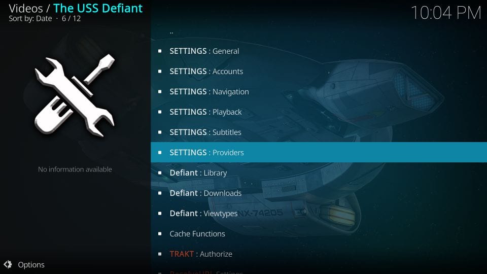 USS Defiant addon settings