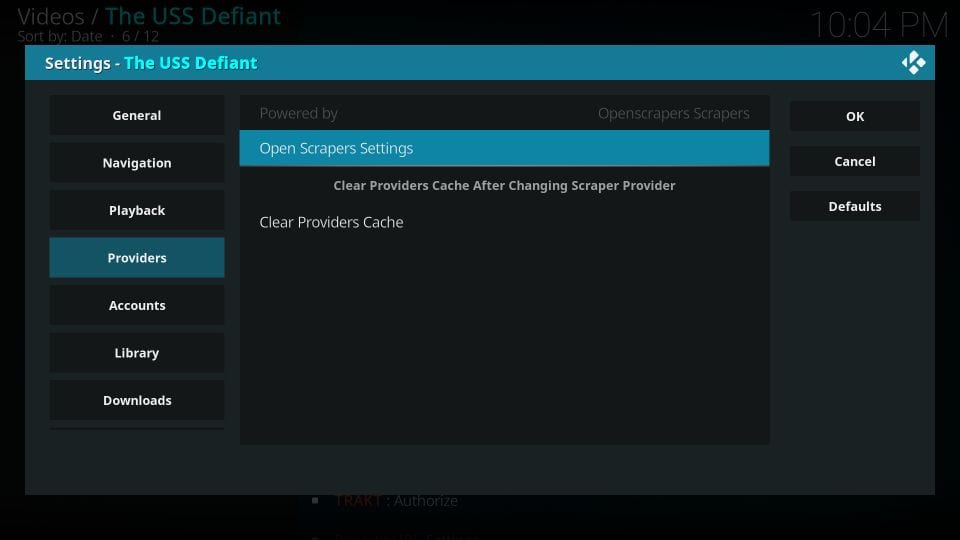 the uss defiant addon scrapers settings