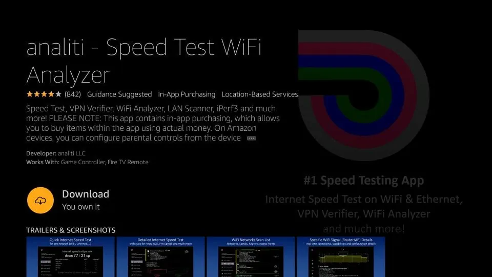 download internet speed test application for amazon firestick