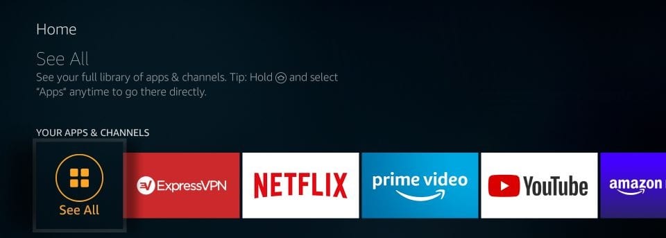 see all apps on firestick